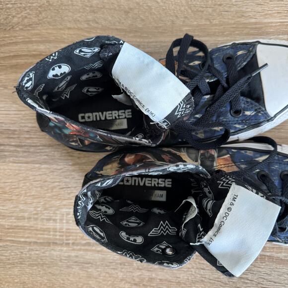 Converse DC Comics Batman Superman Wonder Woman High Tops W7 M5 Chucks - Picture 6 of 8